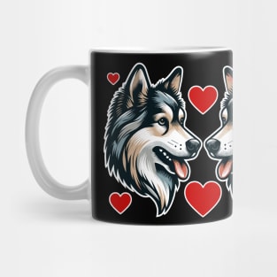 Love Huskies Couple Tee, Cute Dog Lover T-Shirt, Valentines Canine Design, Unisex Adult Clothing, Gift for Pet Owners Mug